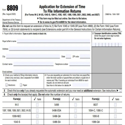 Online 8809 Form